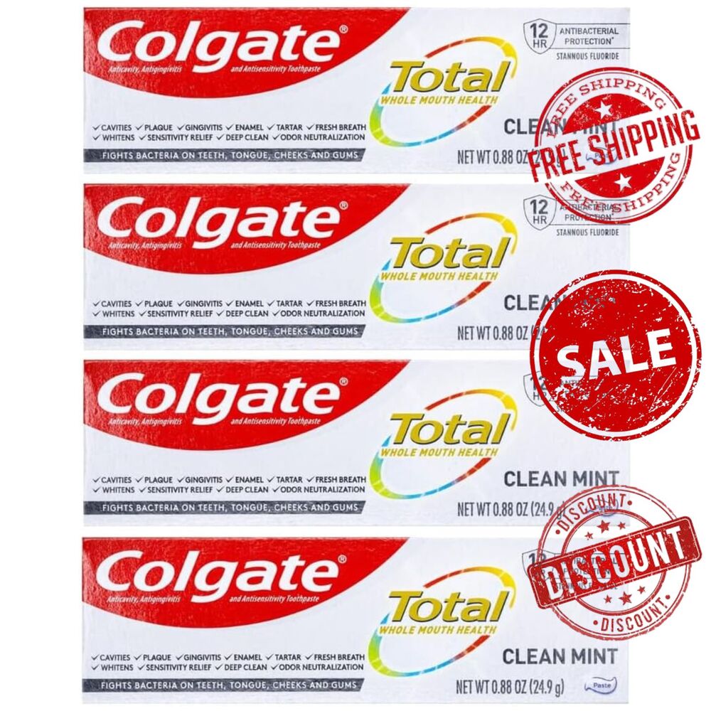 Colgate Total Clean Mint Toothpaste 0.88 Oz ( Pack of 4)